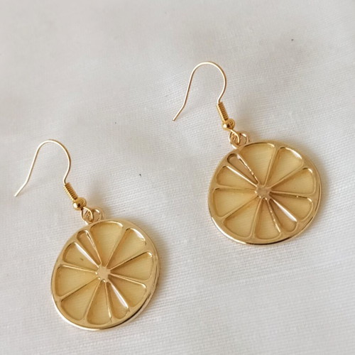 Lemon Dangle Earrings new, yellow gold
