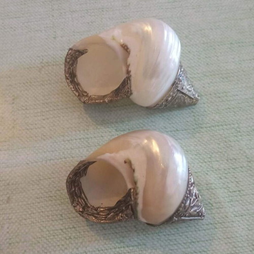 Shankha παραδοσιακά τελετουργικά κοχύλια σαν καινούργιο από Θιβέτ ή Νεπάλ