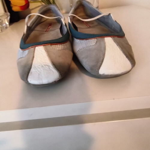 Prada leather ballerinas used, size 38.5, gray and blue