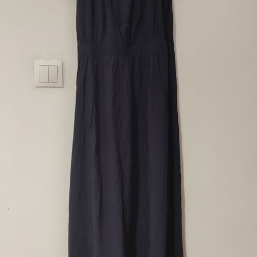 Long dark blue viscose dress Anel L-XL