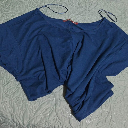 Attrattivo viscose blouse with short sleeves, petrol blue