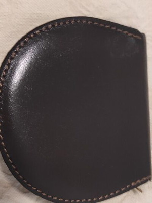 Coin purse used, dark brown leather