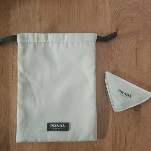 Prada Beauty accessory set new, turquoise fabric pouch with mirror
