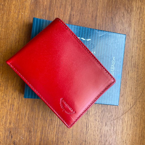 Bronica wallet red leather new with box