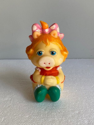 Vintage Baby Miss Piggy squeeze toy used, 1980s