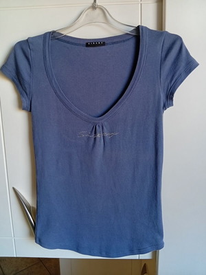 Sisley cotton t-shirt like new, blue, size S
