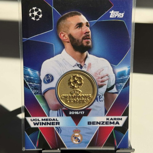Karim Benzema Topps UCL Medal Card 2016/17 Real Madrid Winner