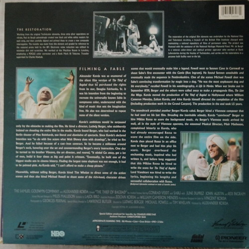 The Thief of Bagdad 1940 LaserDisc like new