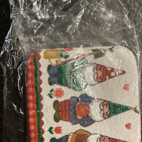 Christmas decoupage stone with gnomes new