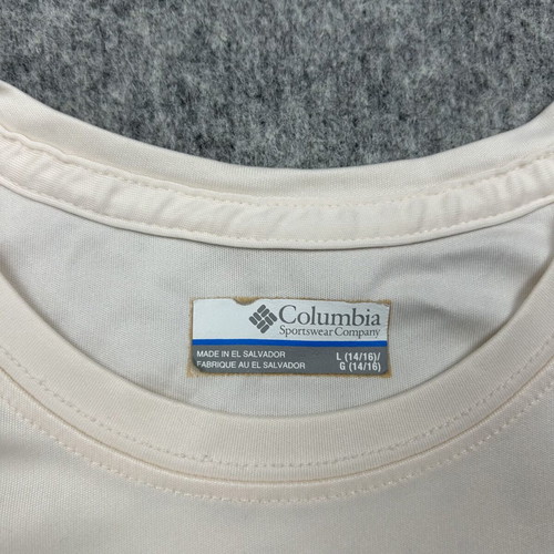 Columbia PFG Marlin Graphic T-shirt used, kids size L fits women's M, beige