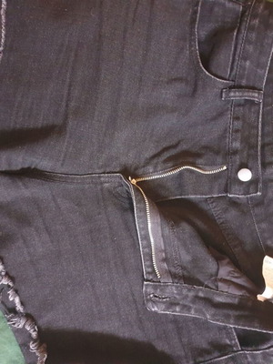 Shein Dazy black denim shorts XXL like new, high waist, frayed