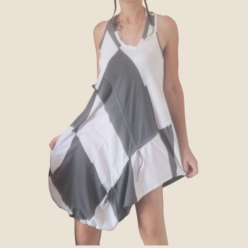Hugo Boss dress like new, white and grey casual cotton, size S