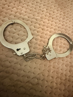 Steel handcuffs with locks like new
