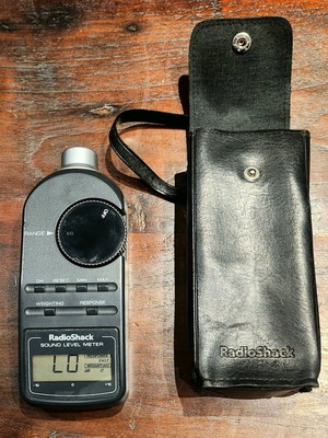 Radio Shack decibel meter used with case