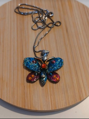 Necklace with colorful butterfly like new