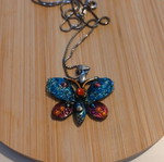 Necklace with colorful butterfly like new