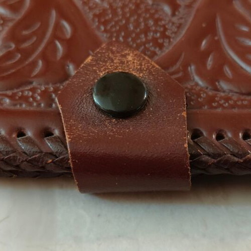 Handmade leather wallet vintage style like new, brown