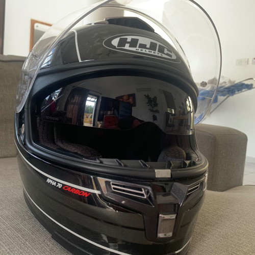 HJC RPHA 70 Carbon motorcycle helmet, size L, black/carbon
