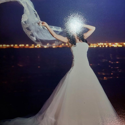 Demetrios wedding dress like new, strapless with French lace