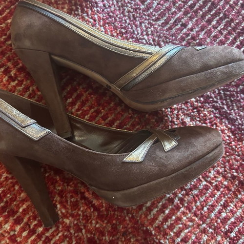 Kalogirou suede pumps used, brown, size 37