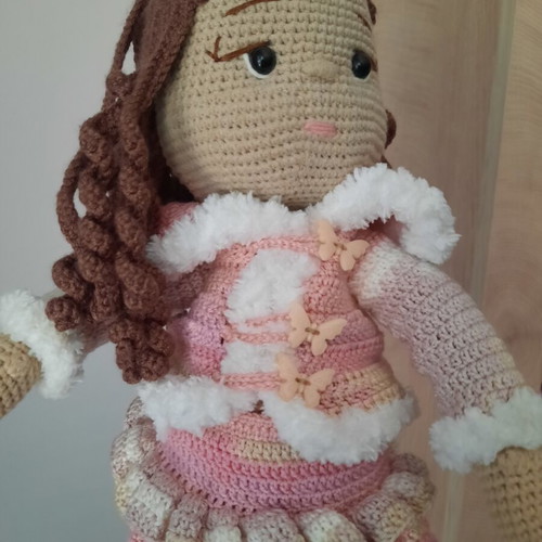 Handmade amigurumi doll 43 cm with removable clothes