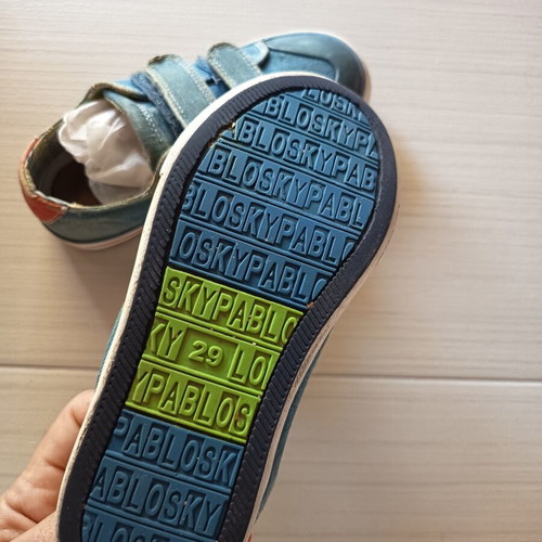 Pablosky sneakers size 29 used, blue jean canvas with leather insole