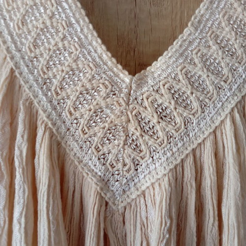 Dress one size beige like new, 80% cotton 20% viscose