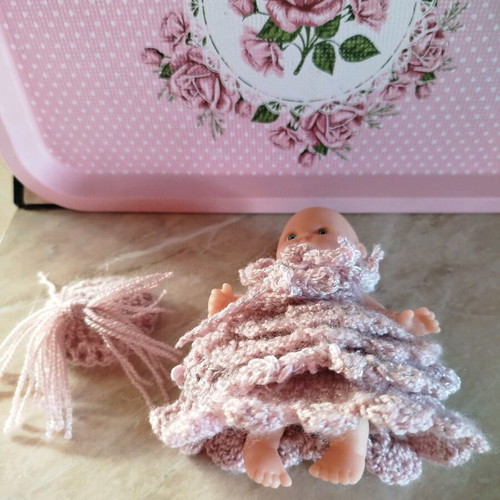 Doll with Handmade Dress and Hat New