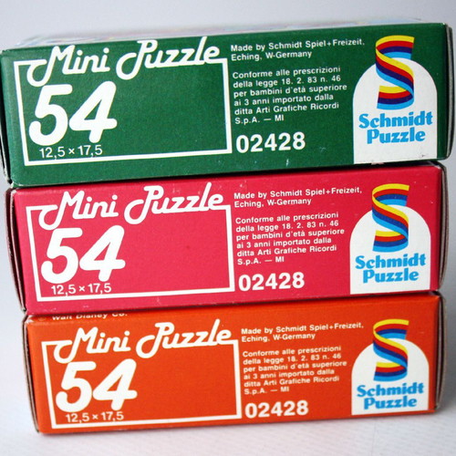 3 Mini Puzzles 90's Gummi Bear Schmidt Disney West Germany New