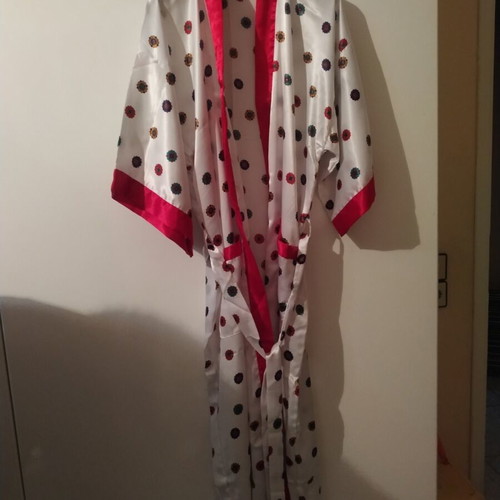 Printed robe new from synthetic silk, multicolor