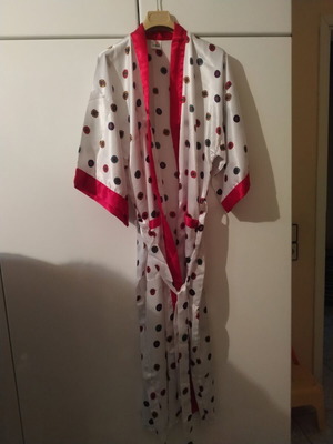 Printed robe new from synthetic silk, multicolor