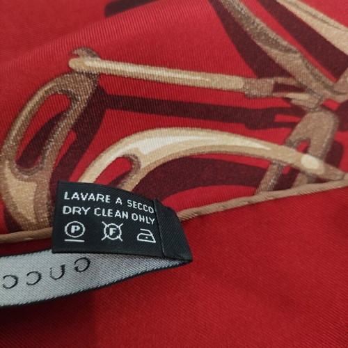 Gucci vintage burgundy silk horsebit square scarf like new