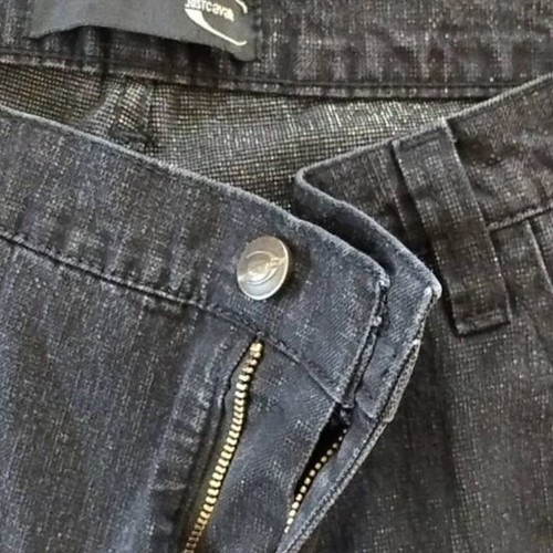 Vintage Just Cavalli jeans with rhinestone logo and coated effect IT 50