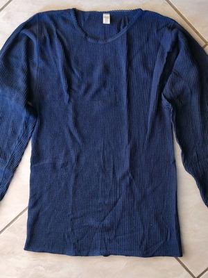 Lady Morgan USA women's thermal shirt large blue new 100% cotton