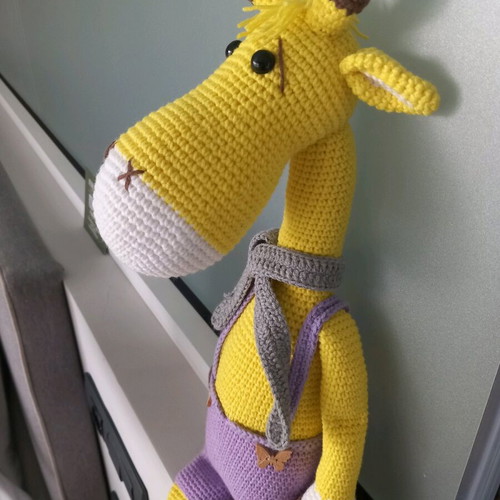 Handmade giraffe doll Carlos new, height 55 cm