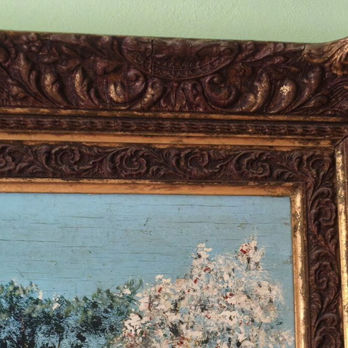 Painting used, bucolic theme, 0.75×0.60 m, oil paint