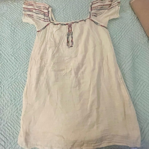 Zara mini dress like new, beige with embroidered details