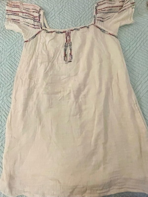 Zara mini dress like new, beige with embroidered details
