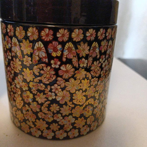 Set of 2 Hand-Decorated Spice Jars New