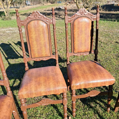 Vintage wooden chairs used, set of four