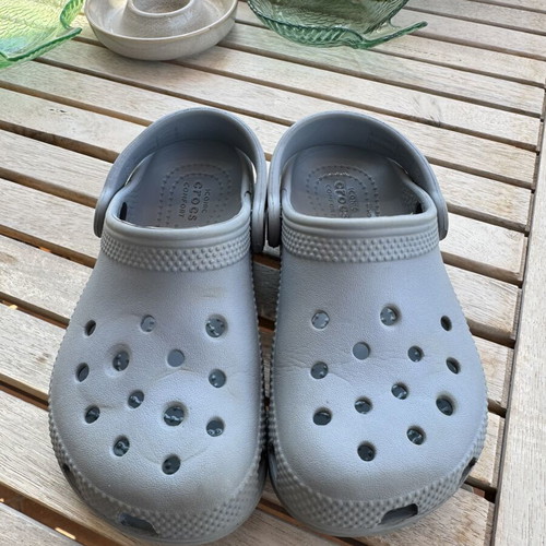 Crocs kids C10 27-28 like new, gray clogs