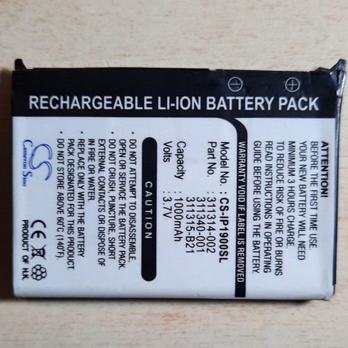 CS-IP1900SL battery used for HP iPAQ h1900, h1930, h1940 1000mAh