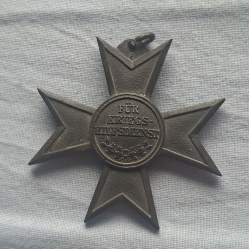 German Iron Cross War Aid Medal WWI, maker's mark F