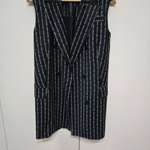 Peace and Chaos set like new, black vest and pants with white stripe