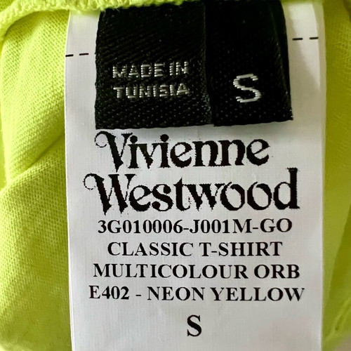 Vivienne Westwood Basic T-shirt new, neon yellow, size S