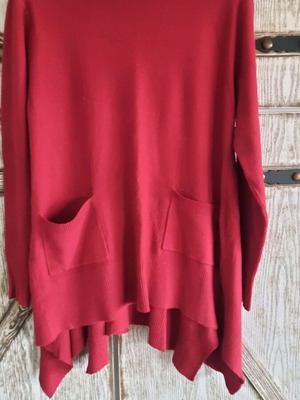 Red knitted blouse dress like new