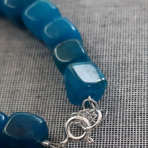 Lillian bracelet with semi-precious stones and 925 silver, blue, new