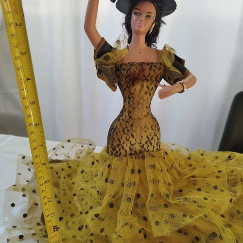 Vintage Marin Chiclana Flamenco doll 38cm, made in Spain 70s