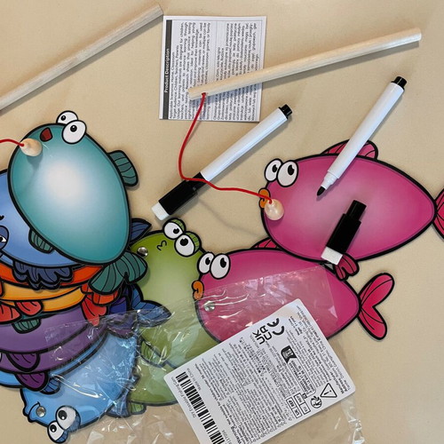 Fishing game new with magnetic rods and erasable markers