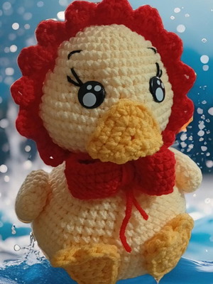 Handmade knitted duck new